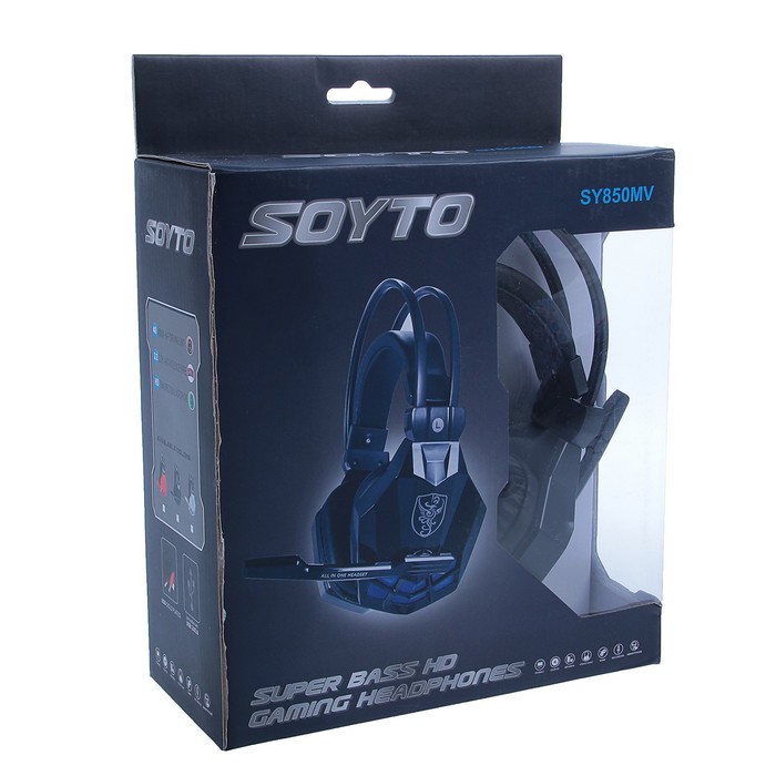 Игровая гарнитура, регулятор громкости, провод 2 м черная Микс