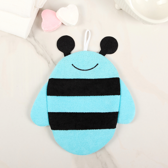 Мочалка варежка детская "Пчелка" МИКС