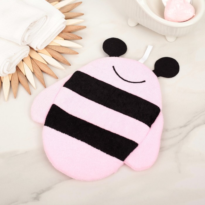 Мочалка варежка детская "Пчелка" МИКС