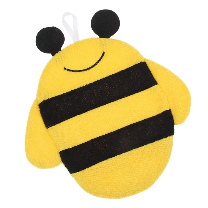 Мочалка варежка детская "Пчелка" МИКС