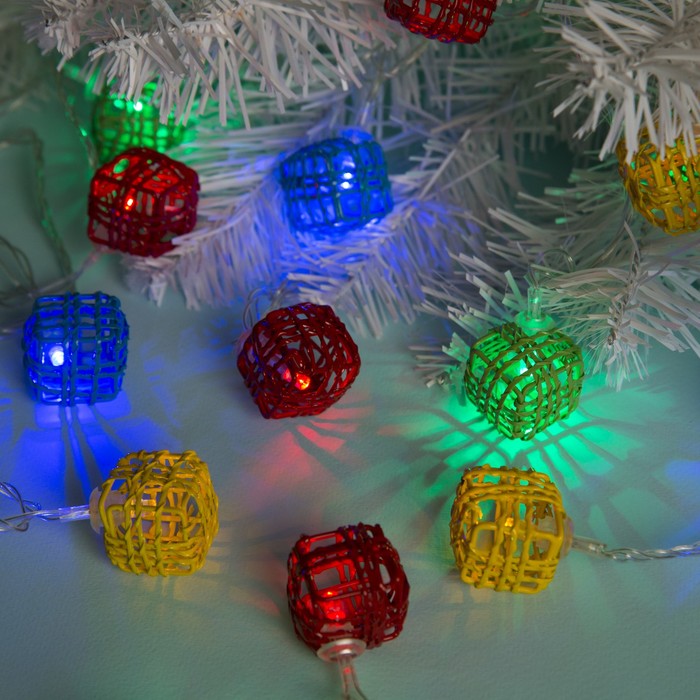 Гирлянда "Метраж" 5 м с насад. “Кубик Проволока”,2,8 см Н.С. LED-20-220V, контр 8р, МУЛЬТИ