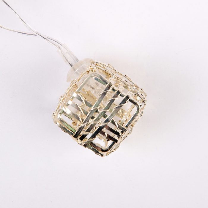 Гирлянда "Метраж" 5 м с насад. “Кубик Проволока”,2,8 см Н.С. LED-20-220V, контр 8р БЕЛЫЙ