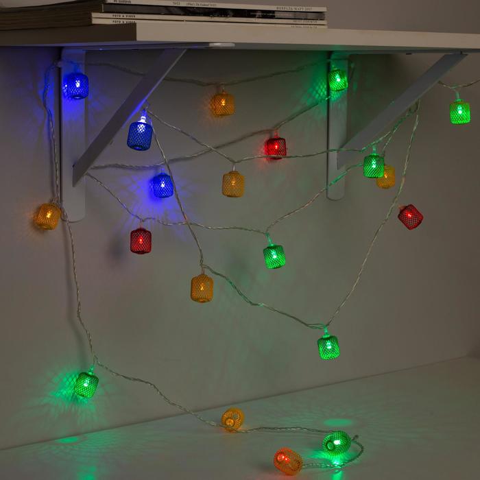 НИТЬ, 4м. с насад. “Фонарик сетка”,3х2,5 см Н.С. LED-20-220V, 8 режимов, МУЛЬТИ