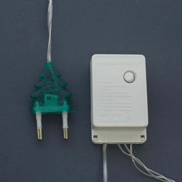 Гирлянда "Метраж" 5 м с насад. “Елка Белая”,6,5х5,5 см Н.С. LED-20-220V, контр 8р, МУЛЬТИ