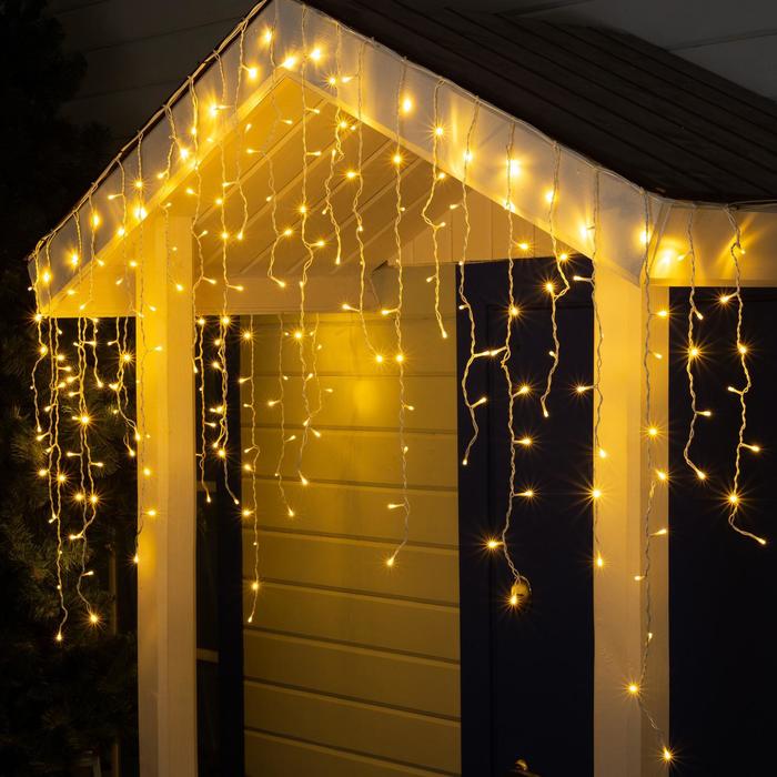 

Гирлянда «Бахрома» 3 × 0.9 м, IP44, УМС, белая нить, 232 LED, свечение тёплое белое, 220 В