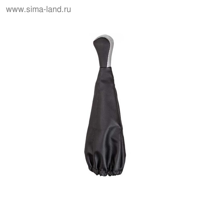 Ручка КПП SKYWAY, 2101-07, искусственная кожа, с чехлом, черная с серебряной вставкой S06202027