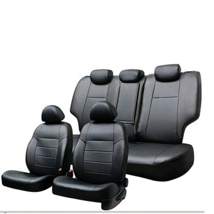 Чехдлы сиденья VOLKSWAGEN POLO с 2010 седан раздел. спинка, экокожа,13 пр. SKYWAY, черный