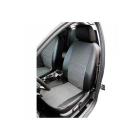 

Чехлы сиденья Ford FOCUS 2 рест. 2004-2011 хэтчбек жаккард,экокожа 12 предм. SKYWAY, т-серый , Fr1-2C