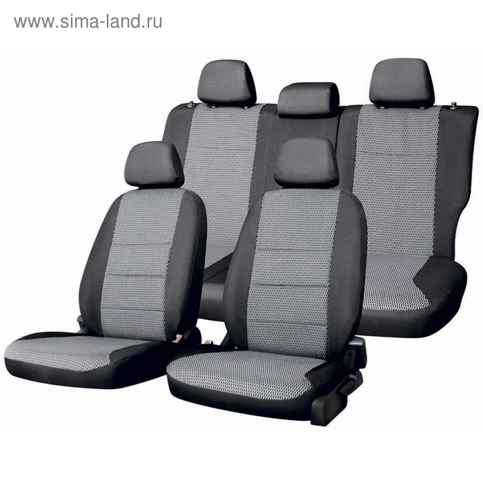 фото Чехлы сиденья hyundai tucson 2004-2009 жаккард 15 предм. skyway, черный, серый