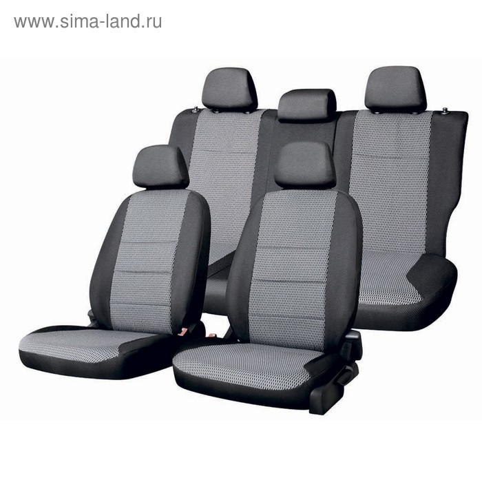 фото Чехлы сиденья nissan qashqai 2006-2013 5мест suv жаккард 13 предм. skyway, черный, серый