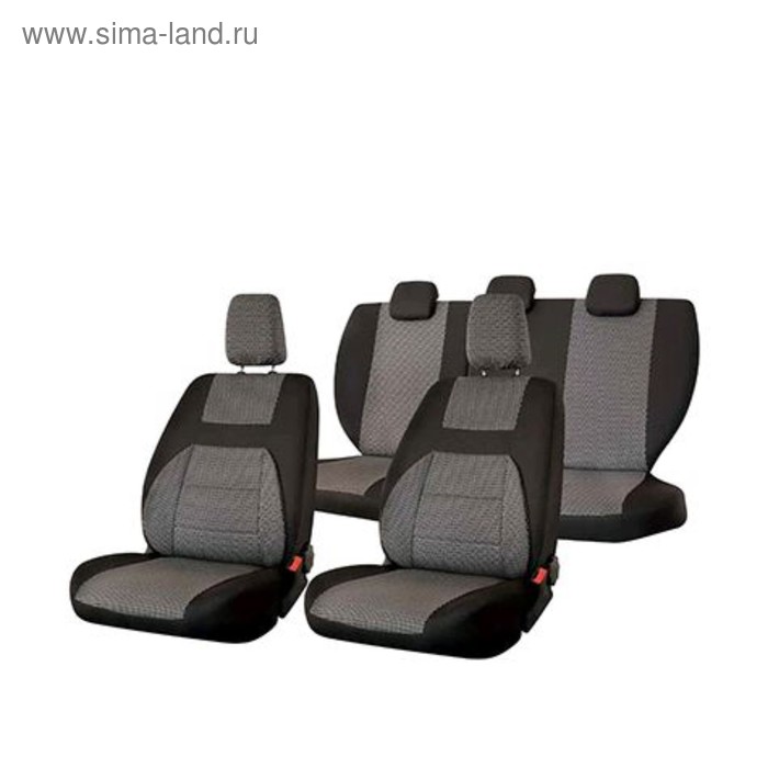 фото Чехлы сиденья renault duster 2010-2015 privilege, expression жаккард 12 предм. т-серый skyway