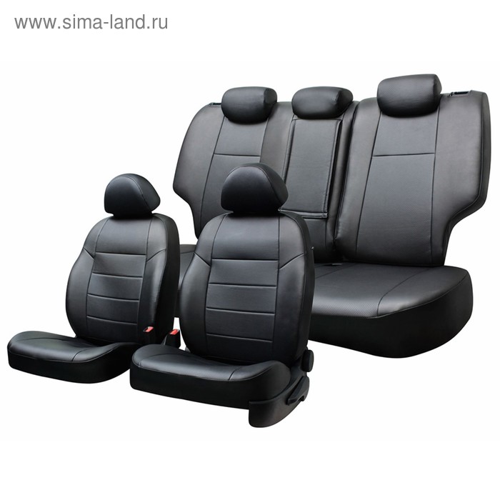 фото Чехлы сиденья toyota camry 2006-2011 седан (v40) экокожа,15 предм.skyway, черный