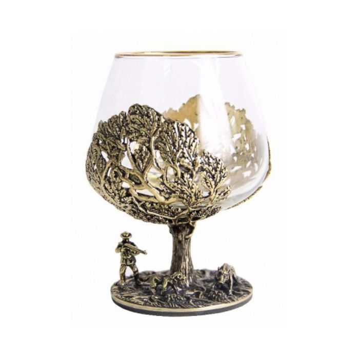 Бокал для коньяка «Охота на кабана» в картонном футляре