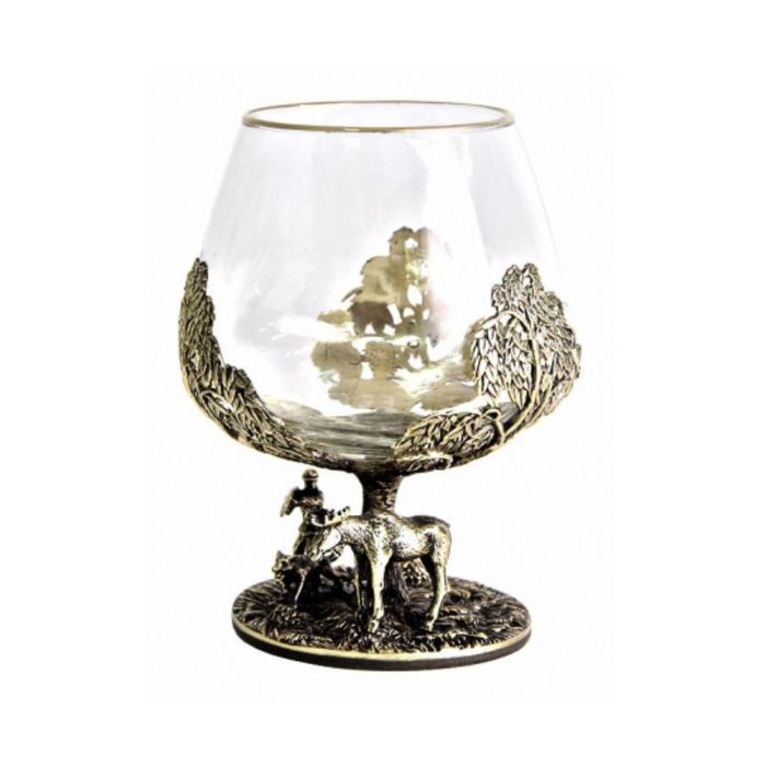 Бокал для коньяка «Охота на лося» в картонном футляре