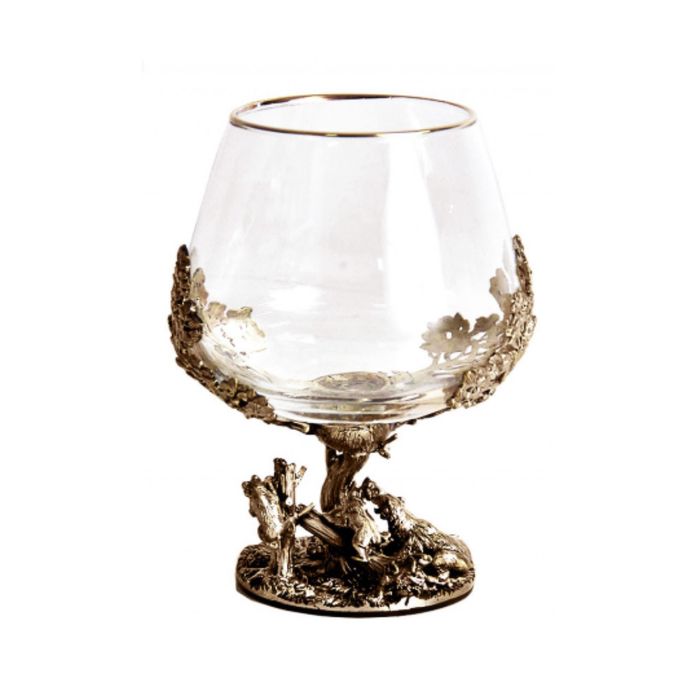 Набор бокалов для коньяка «Охота на кабана и охота на лося» в картонном футляре