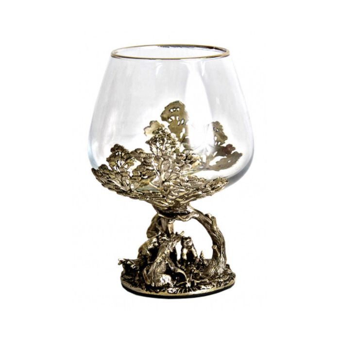 Набор бокалов для коньяка «Охота на кабана и охота на лося» в картонном футляре