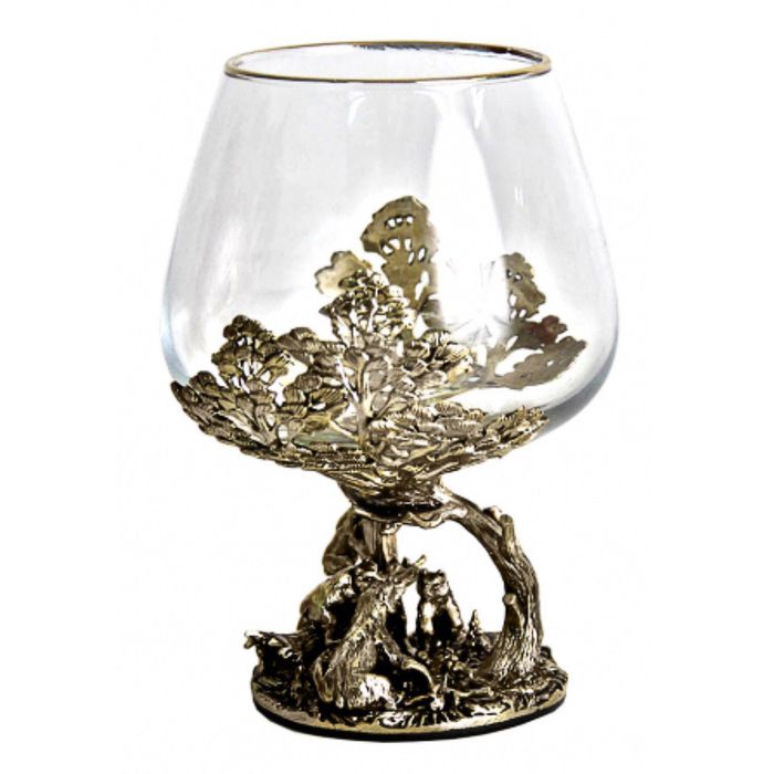 Набор бокалов для коньяка «Охота на кабана и охота на лося» в картонном футляре