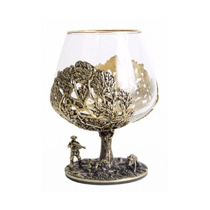 Набор бокалов для коньяка «Охота на кабана и охота на уток» в картонном футляре