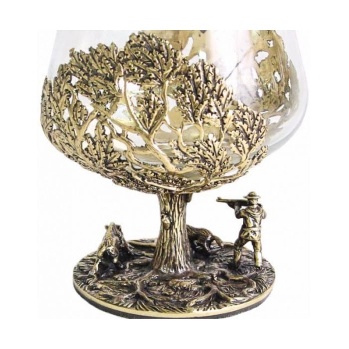 Набор бокалов для коньяка «Охота на кабана и охота на уток» в картонном футляре