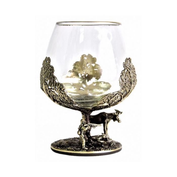 Набор бокалов для коньяка «Охота на лося и охота на уток» в картонном футляре