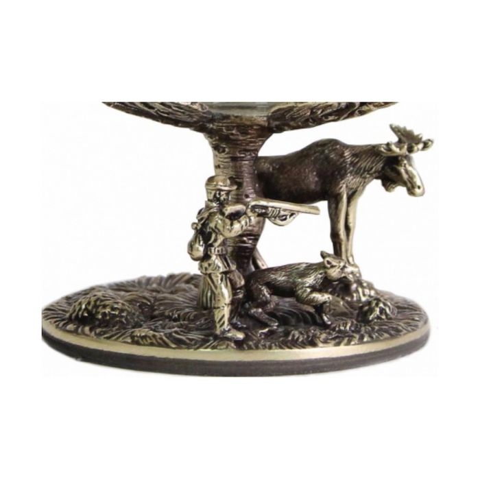 Набор бокалов для коньяка «Охота на лося и охота на уток» в картонном футляре