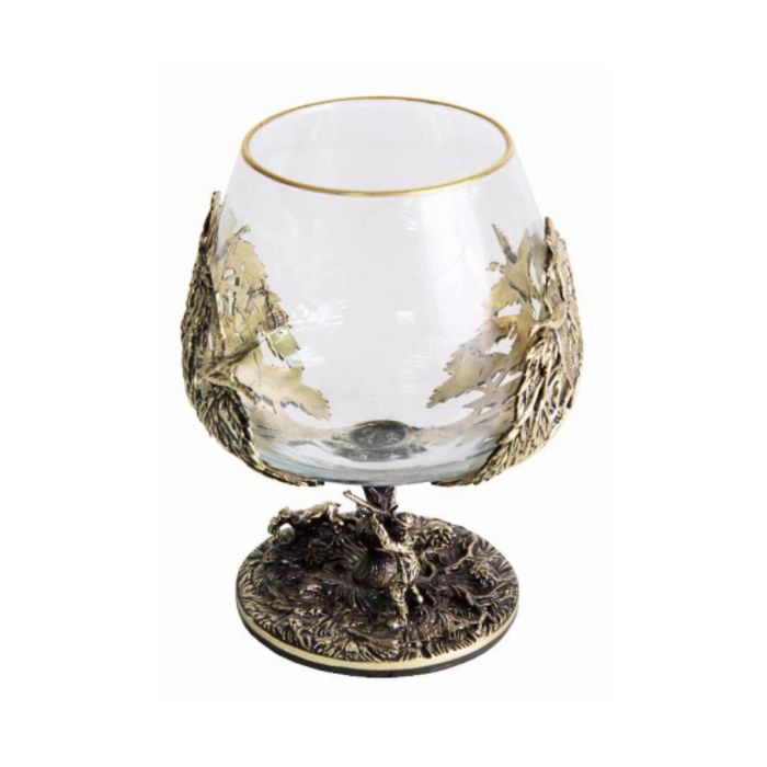 Набор бокалов для коньяка «Охота на лося и охота на уток» в картонном футляре