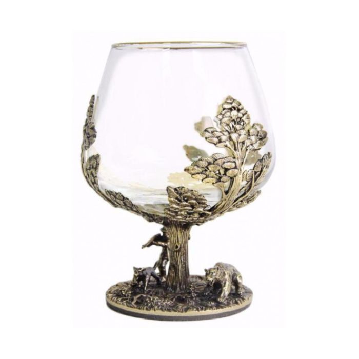 Бокал «Охота на медведя» в деревянной шкатулке