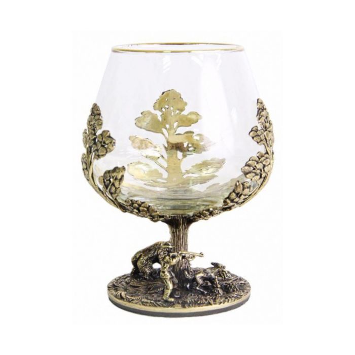 Бокал «Охота на медведя» в деревянной шкатулке