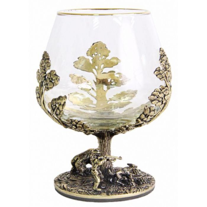 Бокал «Охота на медведя» в деревянной шкатулке