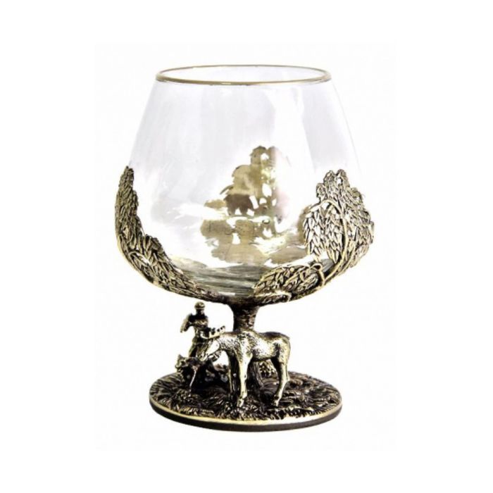 Бокал для коньяка «Охота на лося» в шкатулке