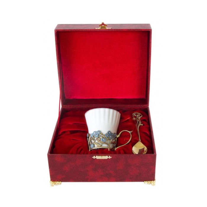 Чашка «Незабудки» в шкатулке из бумвинила