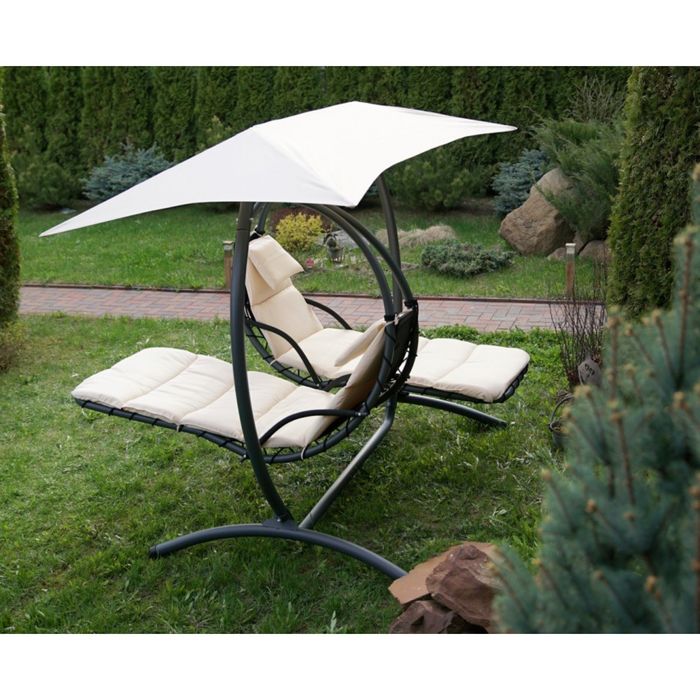 Двойное подвесное кресло-качели LUNA-CONCEPT, бежевое