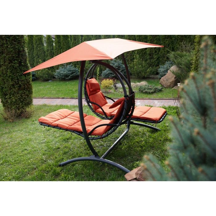 Двойное подвесное кресло-качели LUNA-CONCEPT, оранжевое