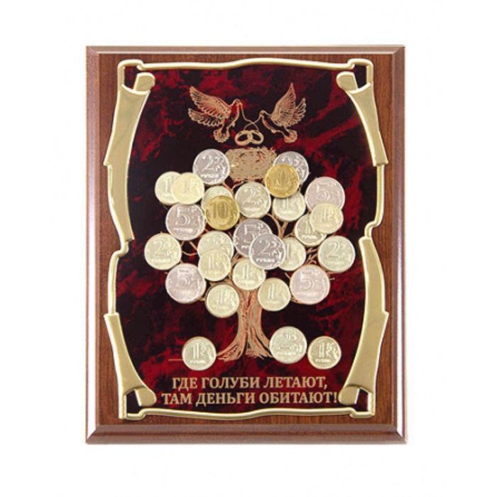 Панно с денежным деревом и голубями «Где голуби летают, там деньги обитают!»