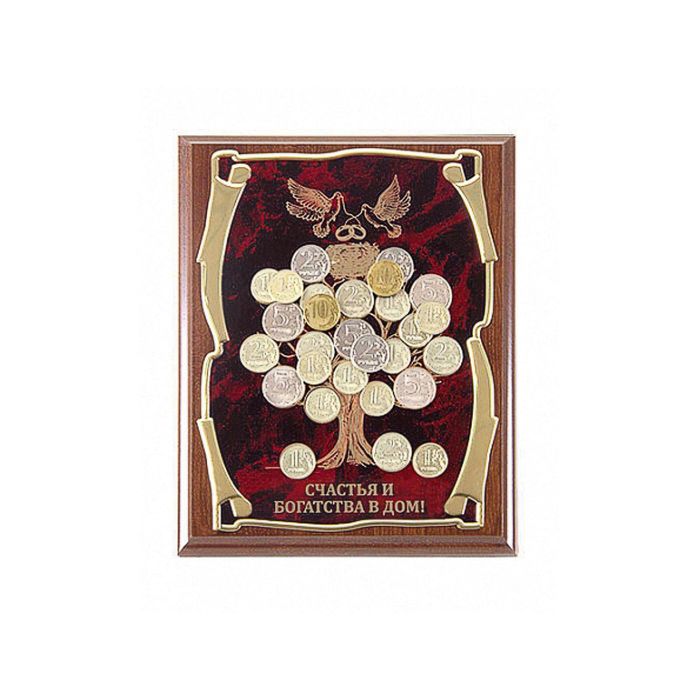 Панно с денежным деревом и голубями «Счастья и богатства в дом!»
