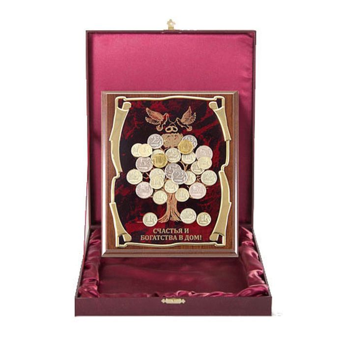 Панно с денежным деревом и голубями «Счастья и богатства в дом!»