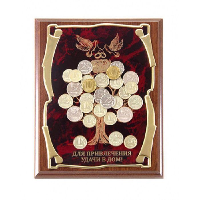 Панно с денежным деревом и голубями «Для привлечения удачи в дом!»