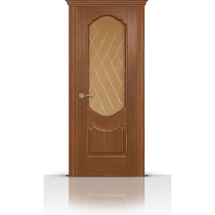 Дверное полотно остекленное ГИАЦИНТ американский орех (ромбы бронза) 2000х900
