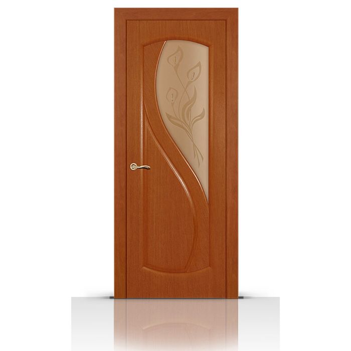 Дверное полотно остекленное ДИАМАНТ темный анегри (бронза) левая 2000х600