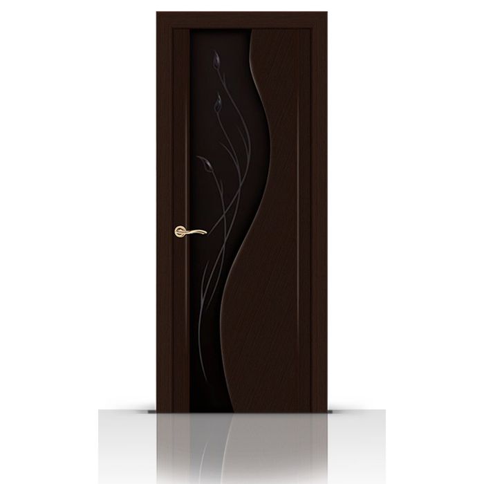 Дверное полотно остекленное КОРУНД венге (черный триплекс) 2000х700