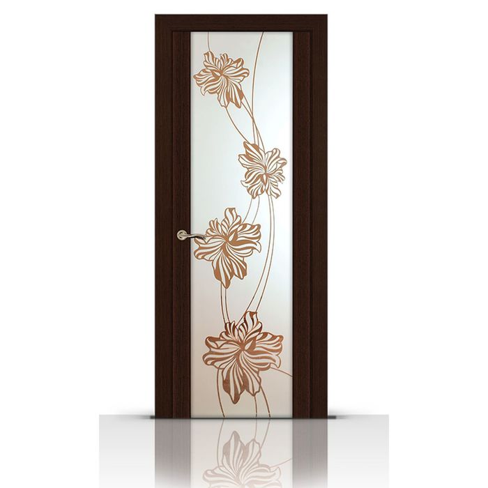 Дверное полотно остекленное НЕЖНОСТЬ венге 2000х600