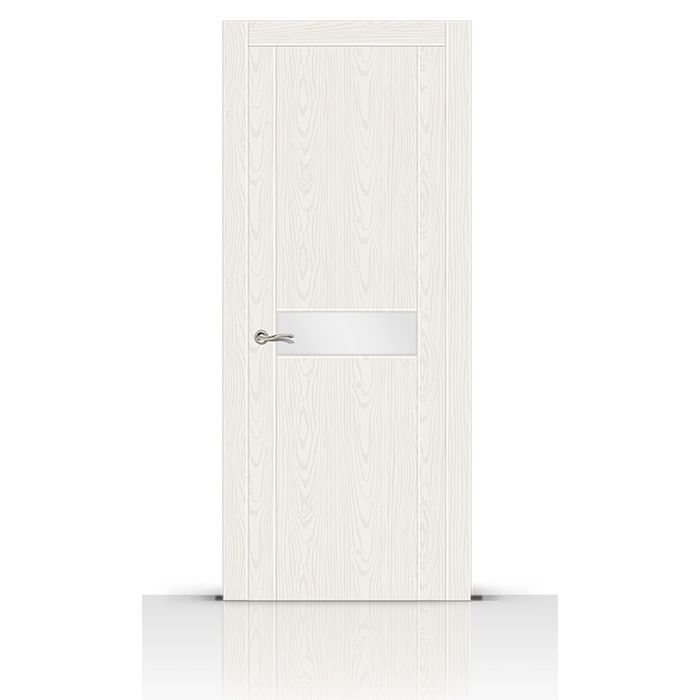 Дверное полотно остекленное ТУРИН-1 белый ясень (молочный триплекс) 2000х900