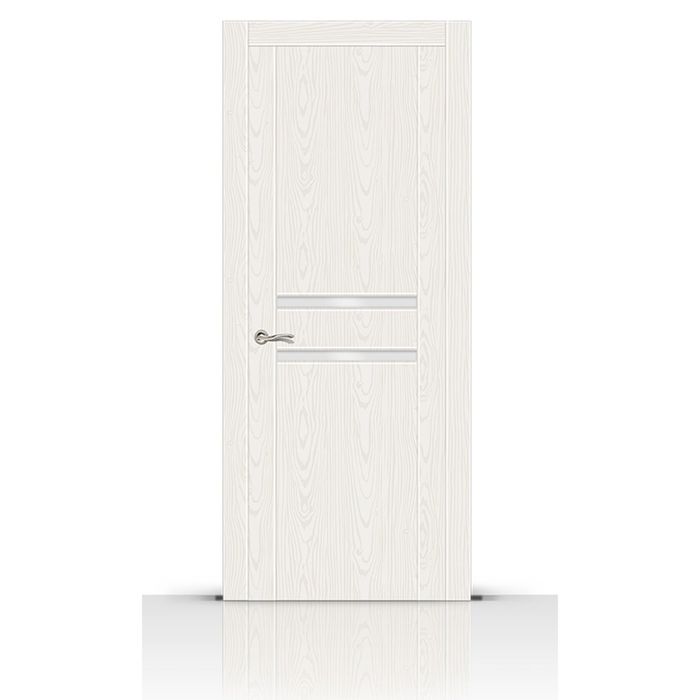 Дверное полотно остекленное ТУРИН-2 белый ясень (молочный триплекс) 2000х600