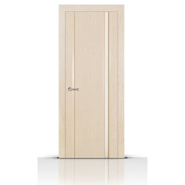 Дверное полотно остекленное ЦИРКОН-1 беленый дуб (белый триплекс) 2000х700