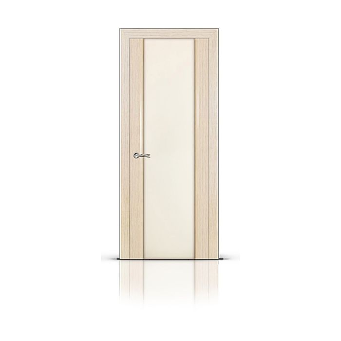 Дверное полотно остекленное ЦИРКОН-3 беленый дуб (белый триплекс) 2000х600