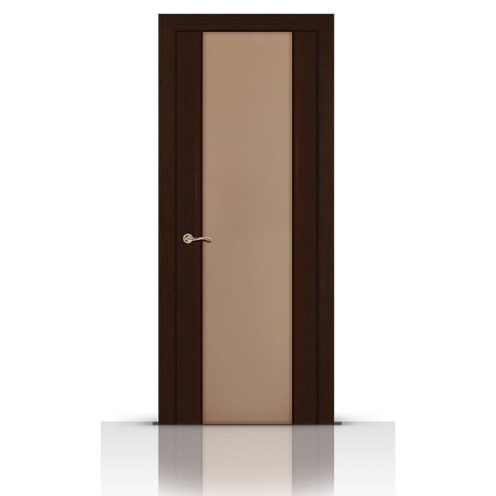 Дверное полотно остекленное ЦИРКОН-3 венге (белый триплекс) 2000х800