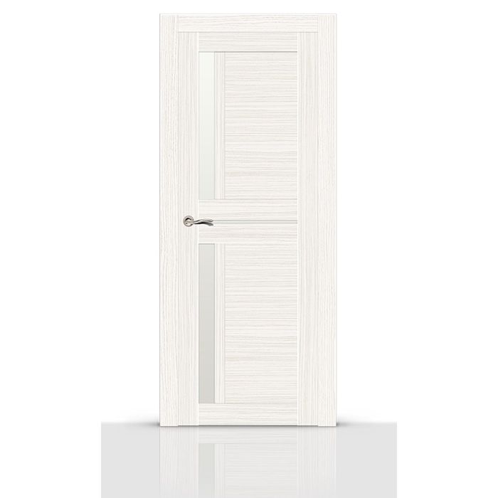 Дверное полотно остекленное БАДЖИО беленый дуб (сатинат) 2000х600