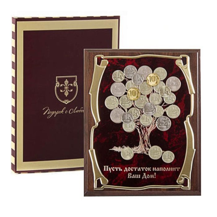 Панно с денежным деревом «Пусть достаток наполнит Ваш Дом!» в картонной коробке