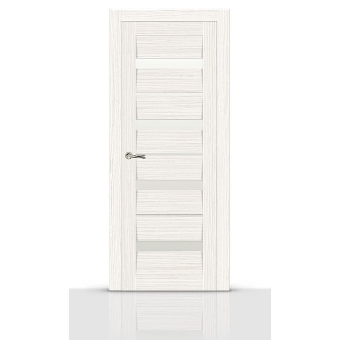 Дверное полотно остекленное СИЦИЛИО беленый дуб (белый сатинат) 2000х900