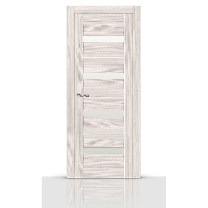 Дверное полотно остекленное СИЦИЛИО ясень кремовый (белый сатинат) 2000х700